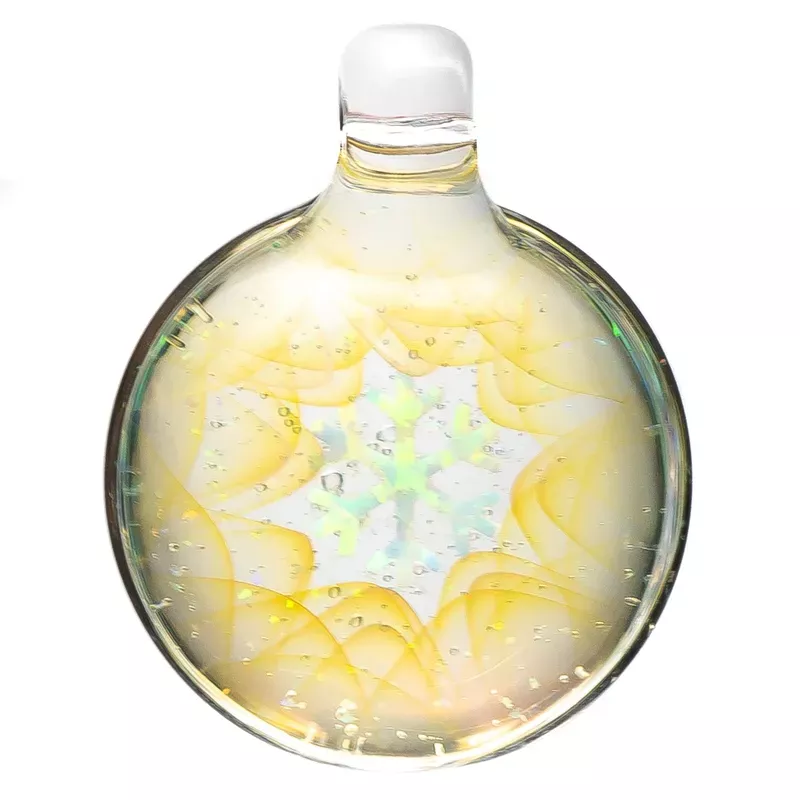 Northern Lights – Fume w/ Crushed Opal Pendant – Snow Flake