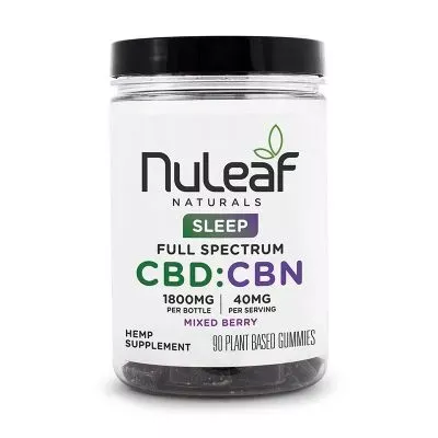 NuLeaf Naturals SLEEP – CBD:CBN Gummies Mixed Berry-90 count-Single Unit
