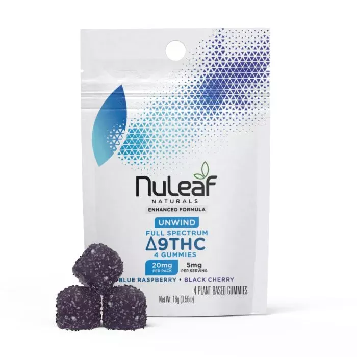 NuLeaf Naturals THC: 4ct Mylar Black Cherry – Blue Raspberry-Single Unit-Single Unit