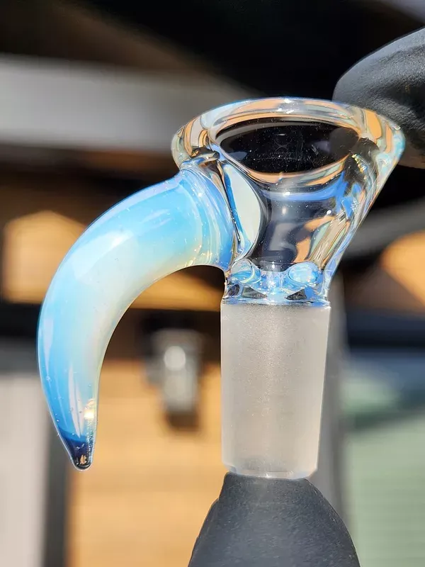OJ FLAME – 3-Hole Martini Slide w/ Horn and 14mm Joint – Ghost