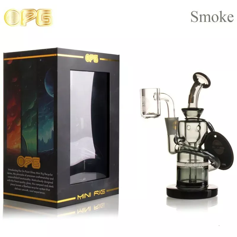 OPG MINI RIG SERIES 6 ” ANNULATED SHAPE CURVED NECK RECYCLER W/ BANGER