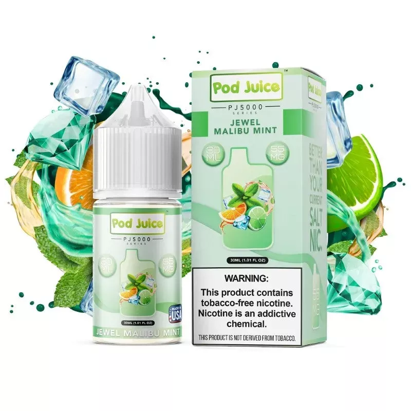 Pod Juice Jewel Malibu Mint PJ5000 35mg – Refreshing Mint Vape Pods