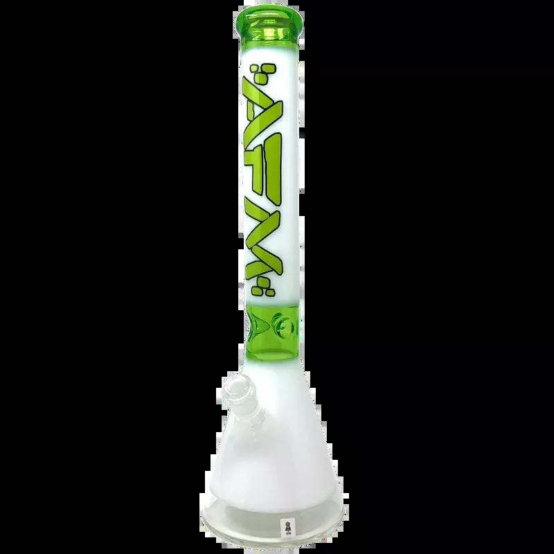 The Pulsar Beaker Bong 18 ” – Clear Bottom Lime/White
