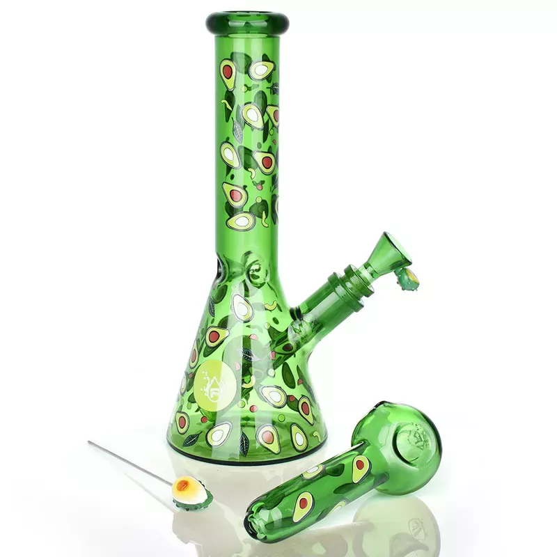 Pulsar Fruit Series Avocado Gold Herb Pipe Glow Duo – 10 ” / 14mm F