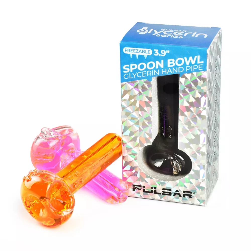 Pulsar Glycerin Series Freezable Spoon Bowl Hand Pipe – 4″/Colors Vary