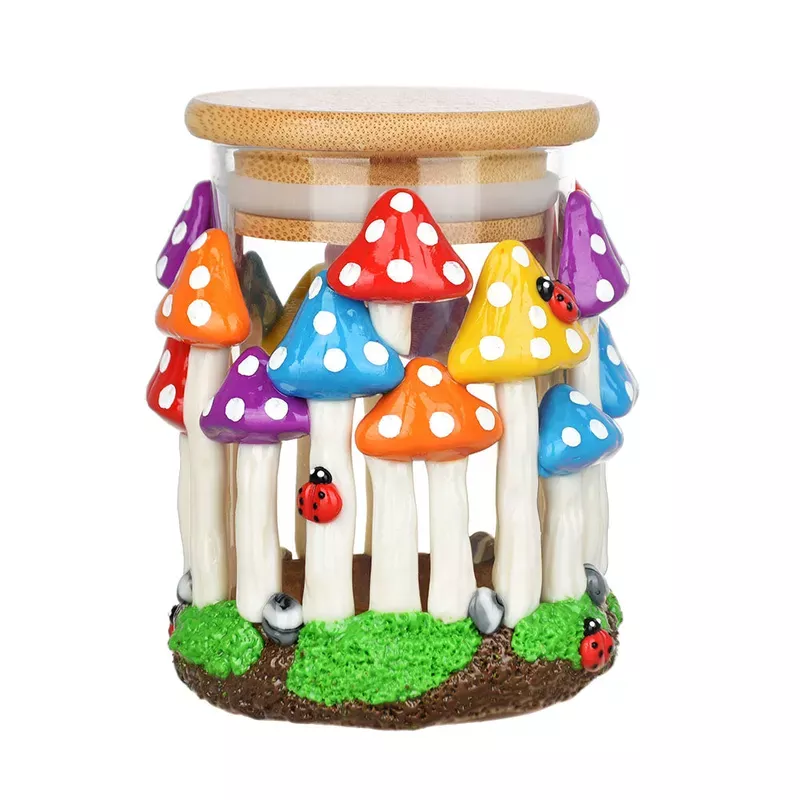 Pulsar Shroom Forest Glass Jar – 4.25 “