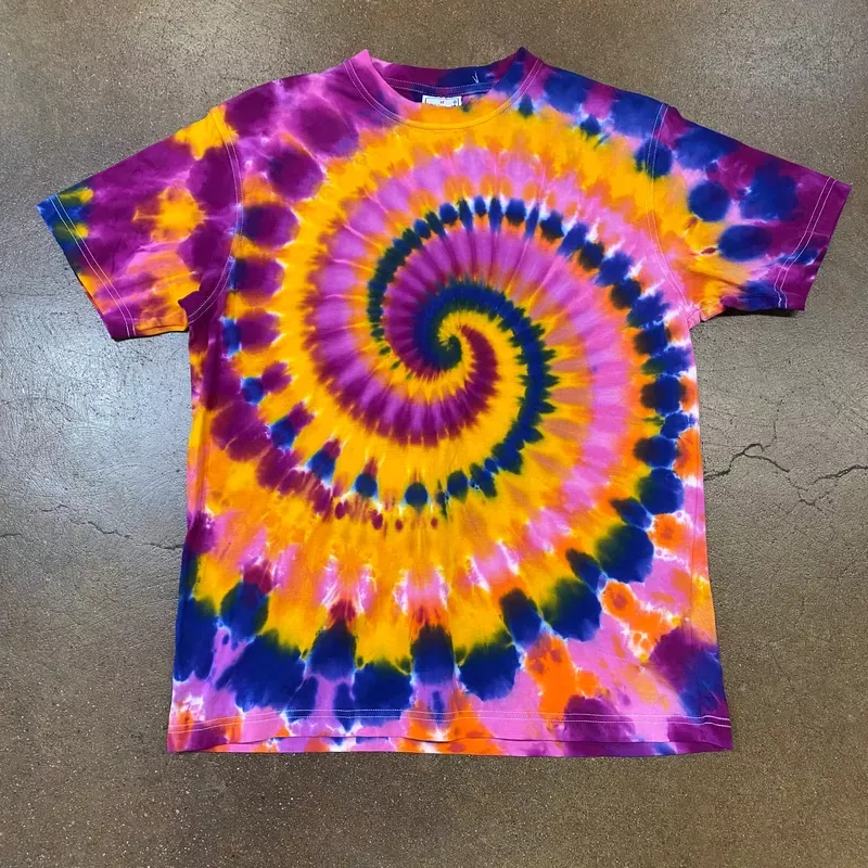 “Rainbow Spiral ” Tie Dye T-Shirt by Mlr Tie Dye