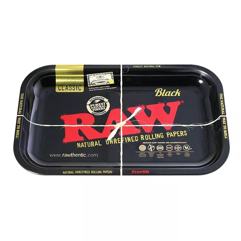 Raw Black Mini Metal Rolling Tray – 11in