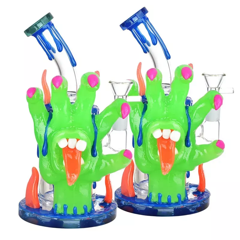 Reach Out And Taste The World Glow In The Dark Water Pipe | 8 ” | 14mm F