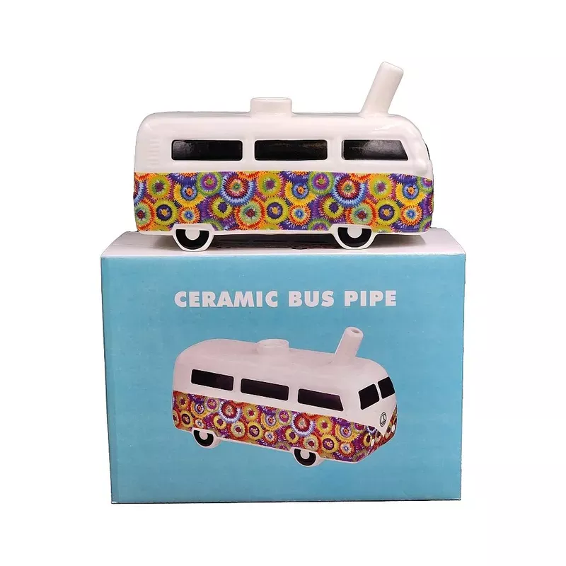 RETRO VINTAGE BUS PIPE – COLORFUL FLOWER BURST DESIGN