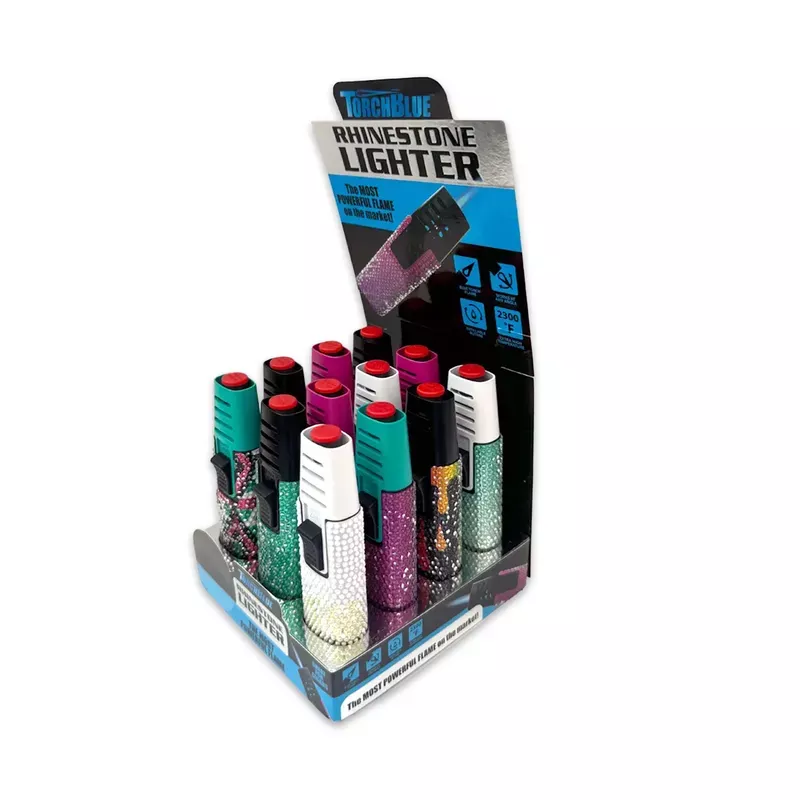 Rhinestone Torch Stick Bottle Opener Lighter – 12 Pieces Per Retail Ready Display 25140
