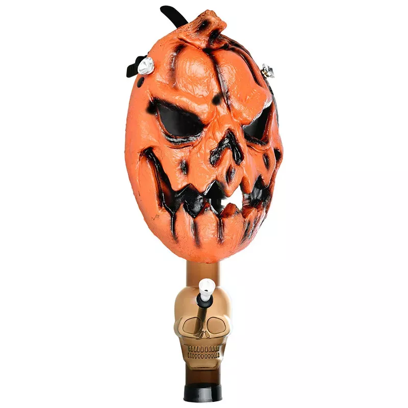 Scary Jack-O’-Lantern Gas Mask w/ Acrylic Water Pipe – 8 “