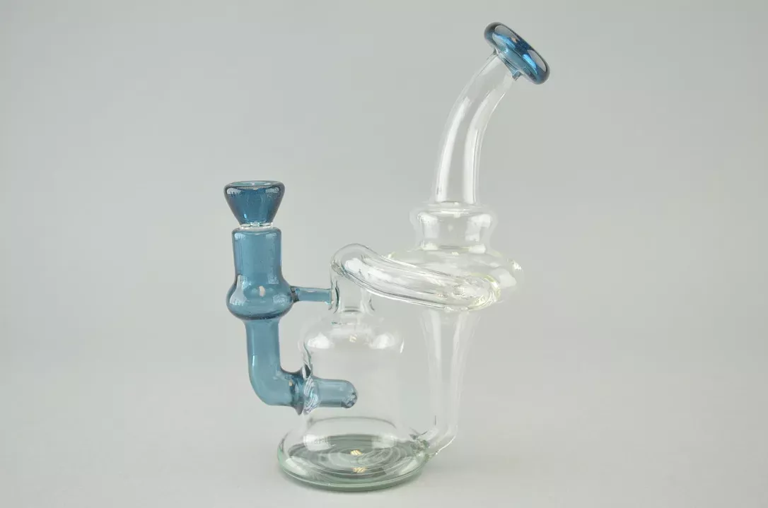 SCHMALEX – Recycler Rig w/ 14mm Female Joint & Slide – Blue Stardust