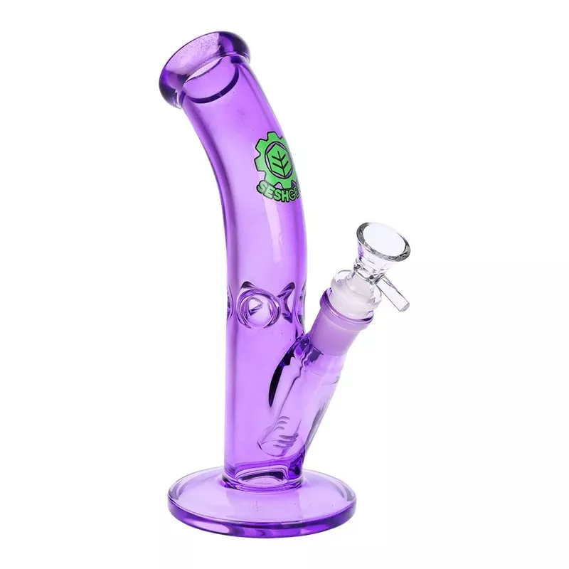 SeshGear Lean Back Bent Tube Colored Glass Water Pipe