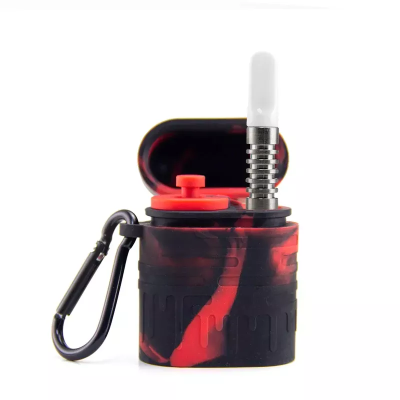Silicone Dugout with One Hitter – Red/Black