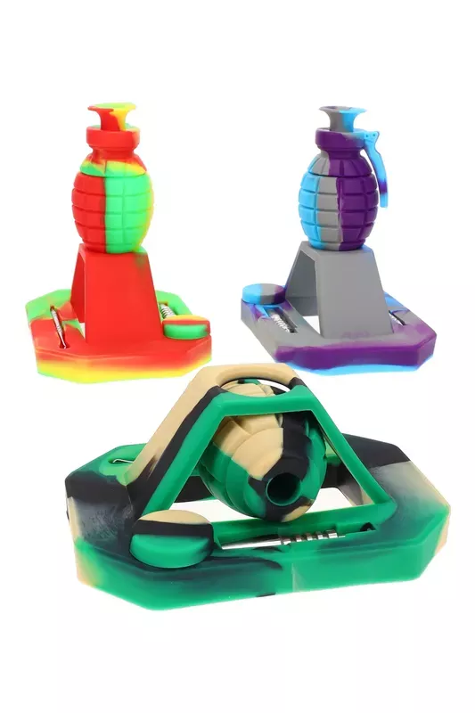 Silicone Grenade Dab Straw Kit “Pin Puller” – 6½″
