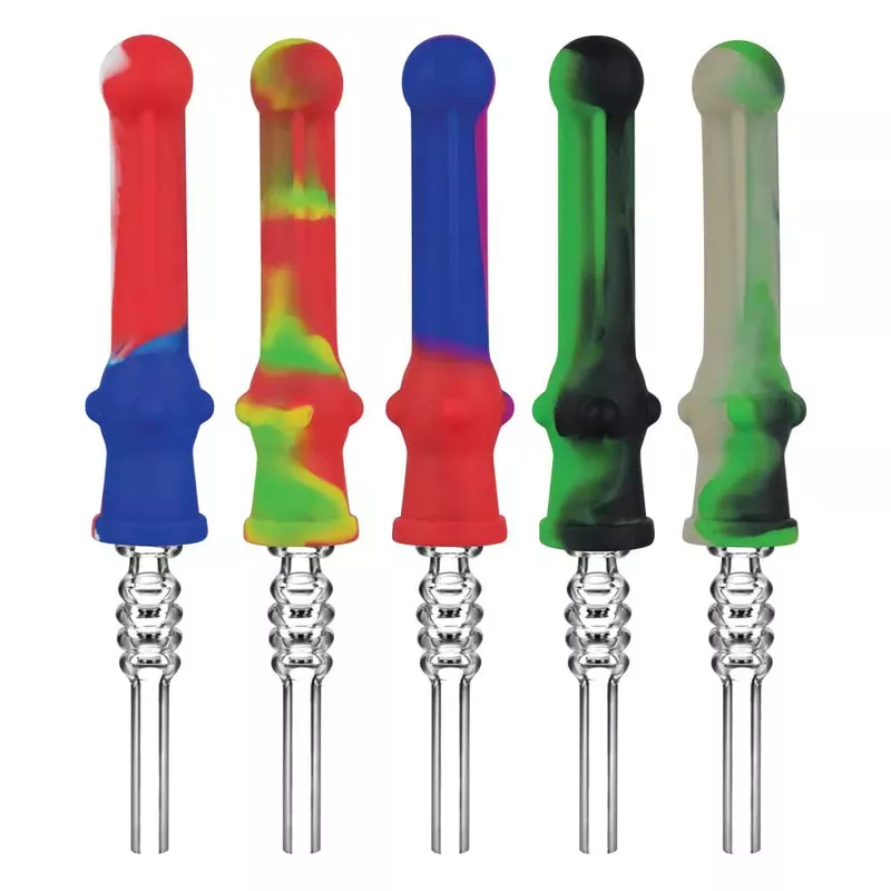 Silicone Vapor Straw w/ Quartz Tip – 7 ” / Colors Vary
