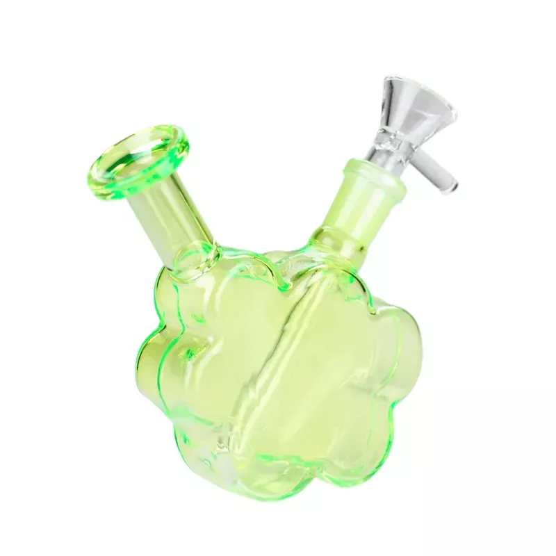 Small Green Flower Soft Glass Bong