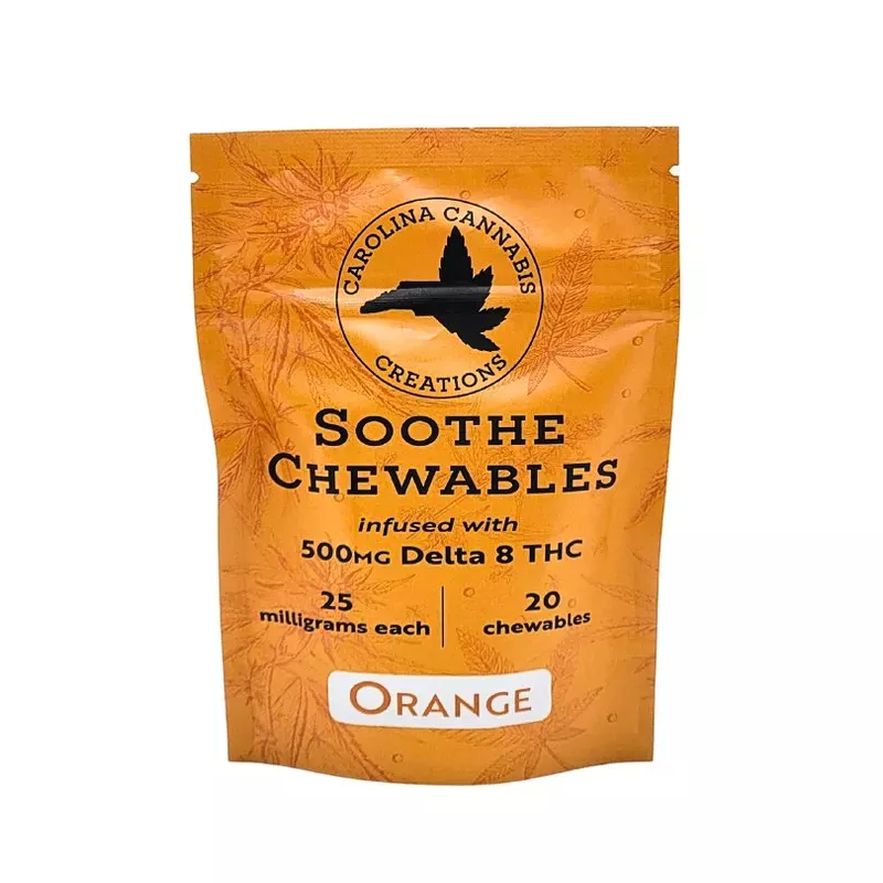 Soothe Chewables | Delta 8 | Orange 20ct bag | Carolina Cannabis Creations
