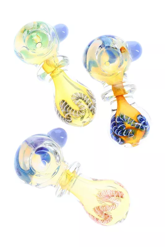 Spiral Striped Color-Change Spoon Pipe – 3 ” – Assorted Colors