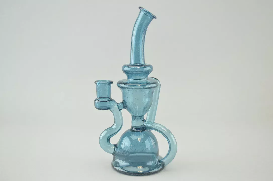 STAKLO – Recycler Rig w/ 14mm Female Joint – Blue Stardust
