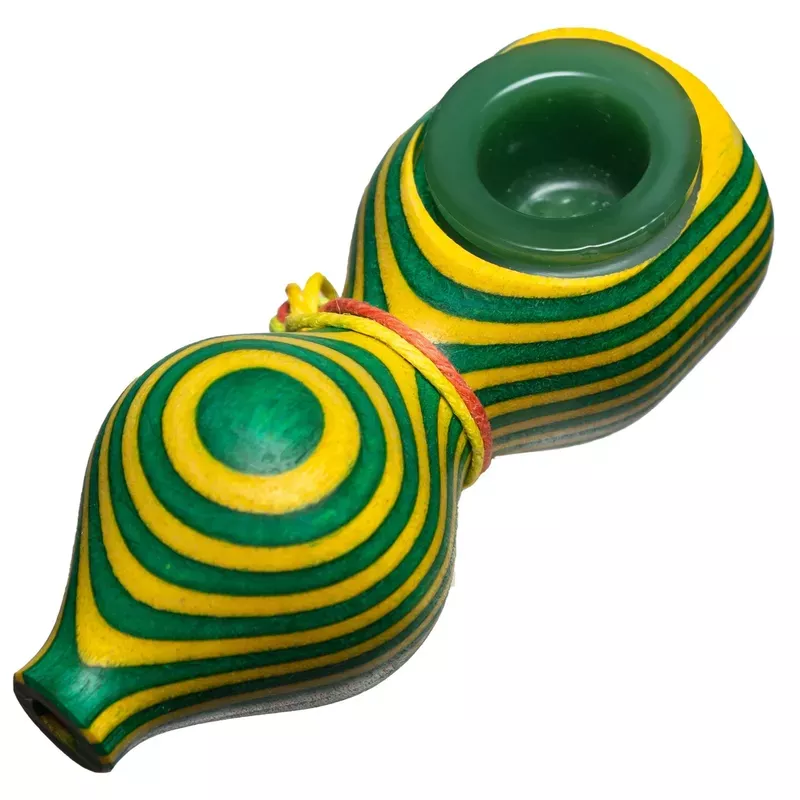Steve’s Dank Pipes – Small Pipe – Maine Spectra-Birch – Green & Yellow – Green Bowl