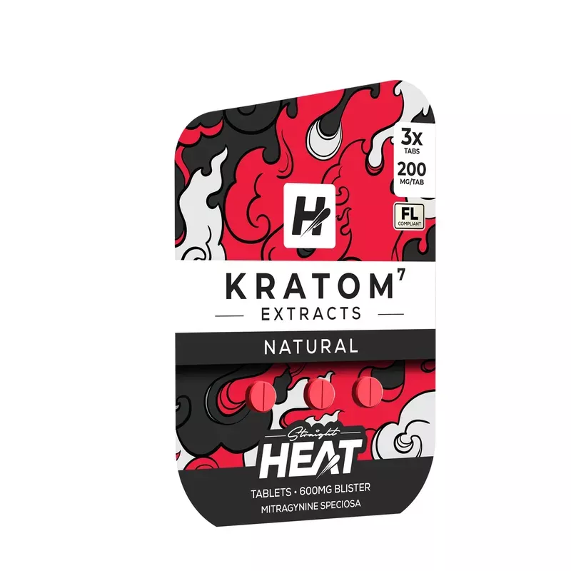 STRAIGHT HEAT KRATOM EXTRACTS 200MG CHEWABLE TABLET PACKS (12PK BOX)