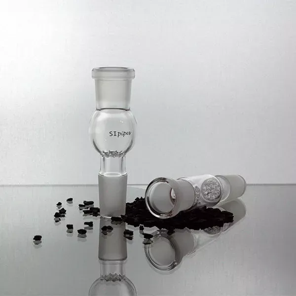 “Stumpy ” Glass Carbon Filter Adapter – Male/Female Honeycomb by SI Pipes