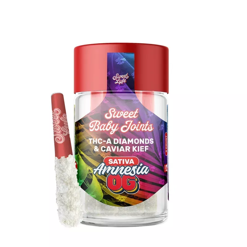 Sweet Lyfe Baby Joints THC-A Diamonds & Caviar Kief – Amnesia OG – Sativa