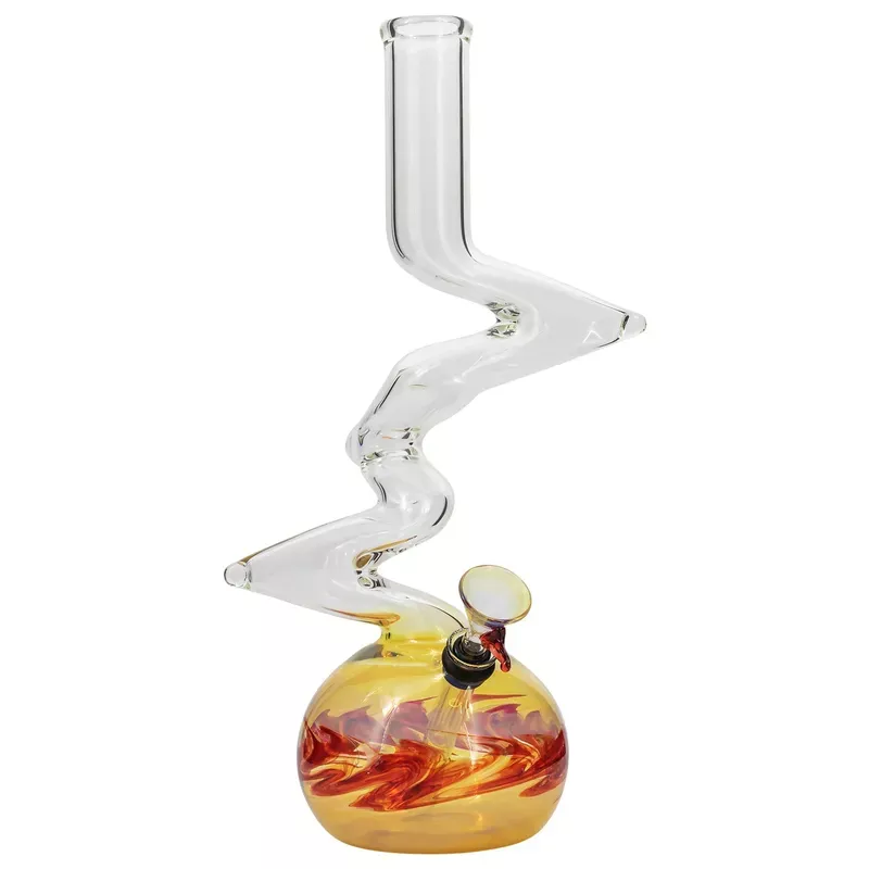 “Switchback ” Bubble Base Glass Bong