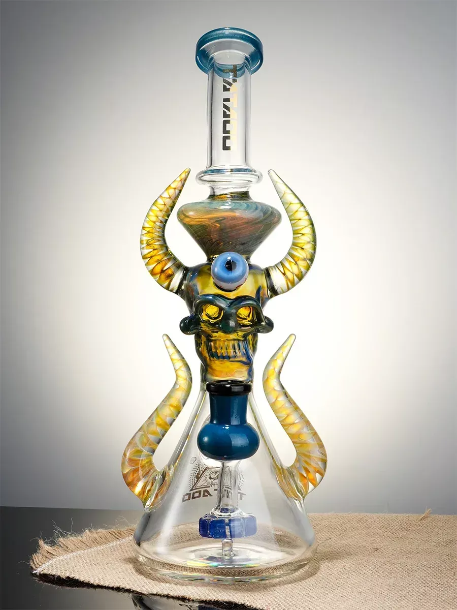 T’ATAOO 11.5″ Cool Ornate Satanic Beaker Glass Dab Rig