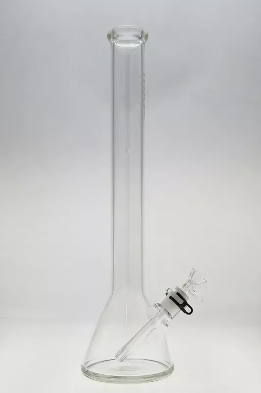 TAG – 20 ” Beaker 50x5MM – 18/14MM Downstem (5.00 “) Wavy Sandblasted Logo – Clear .01