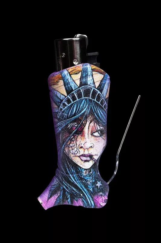 Toker Poker Lady Liberty & Friends Clipper Lighter Sleeve