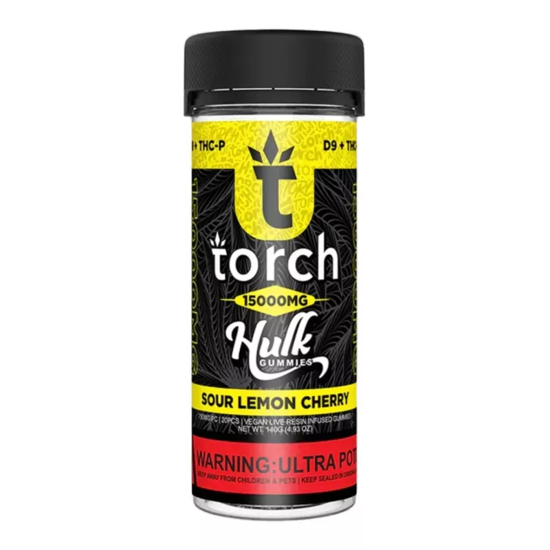 Torch Hulk Sour Lemon Cherry Gummies – 15000mg