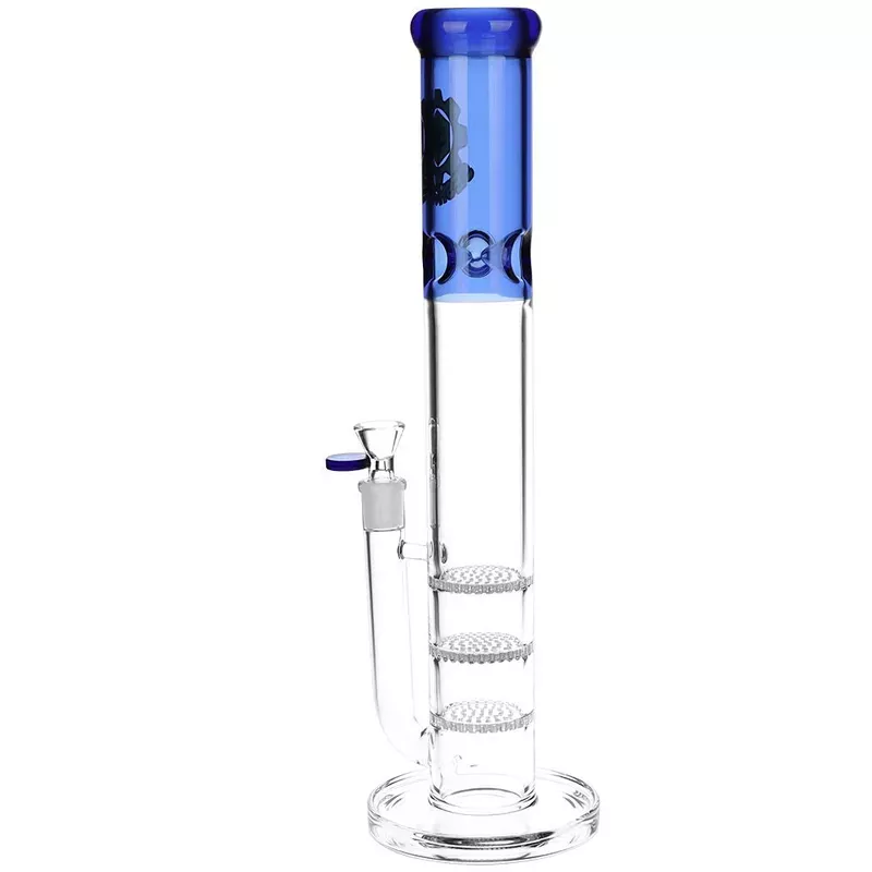 Triple Honeycomb Perc Straight Tube Water Pipe