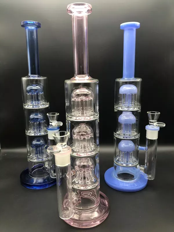 Triple Tree Perc 16 ” Straight Tube Bong