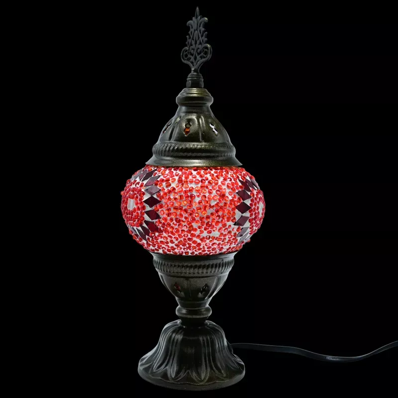 Turkish Mosaic Tiny Table Lamp MB1 – Red Mosaic