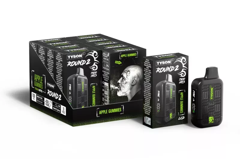 TYSON HEAVYWEIGHT ROUND 2 7500 PUFFS 5% DISPOSABLE 10CT/DISPLAY