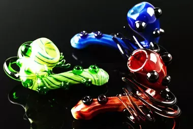Unique Spiked Sherlock Glass Pipe – P991