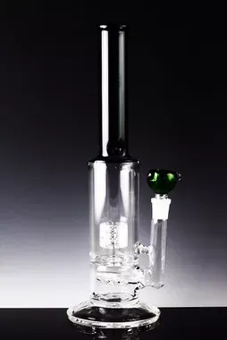 (US Made) Large Stemless Glass on Glass Inline Water Pipe with Matrix Perc – WP740