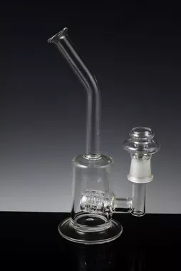 (US Made) Stemless Glass on Glass Conc. Bubbler with Barrel Perc – B254