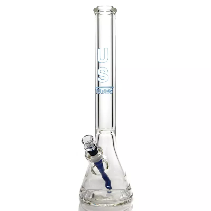 US Tubes – 18 ” Beaker 50×9 – Constriction – White & Blue Vertical Label