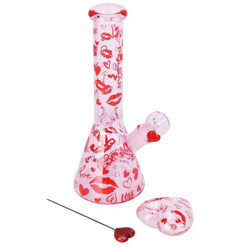 Valentine’s XOXO Glass Beaker Water Pipe Set