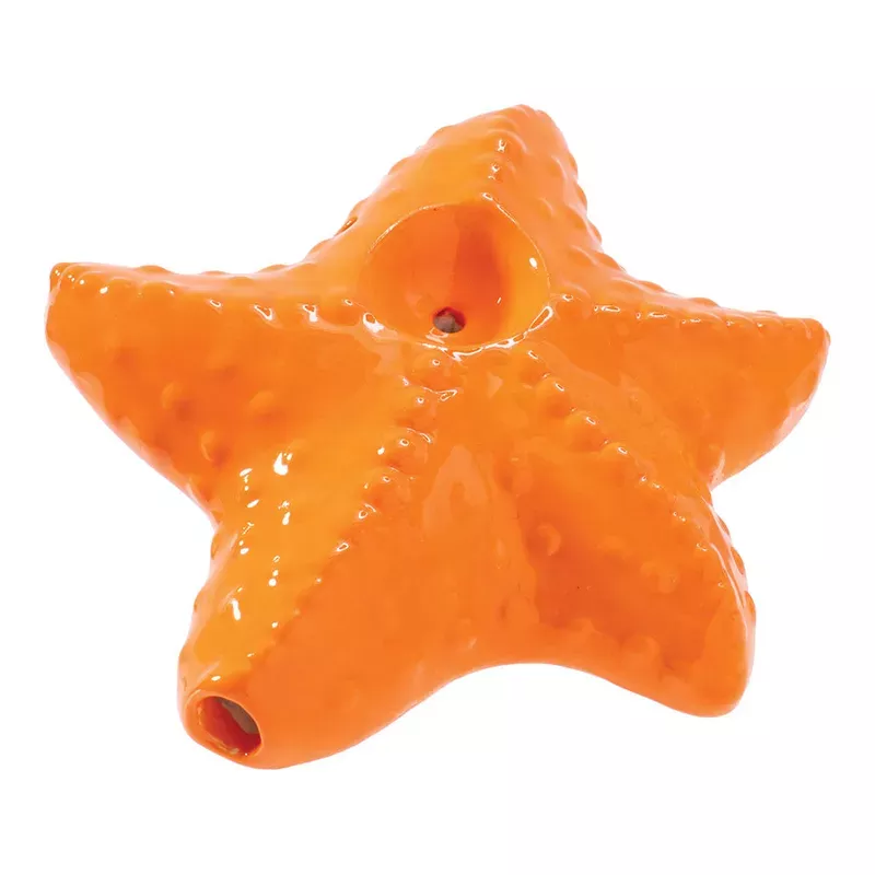 Wacky Bowlz Starfish Ceramic Hand Pipe – 4 “
