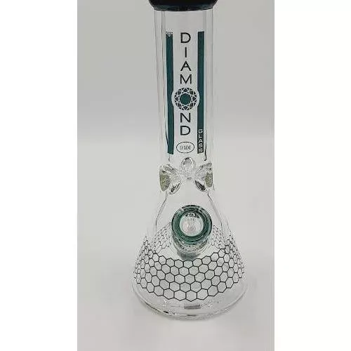 Waterpipe | Diamond Glass | Beaker | DGW942-12T | Teal | 9mm Thick |
