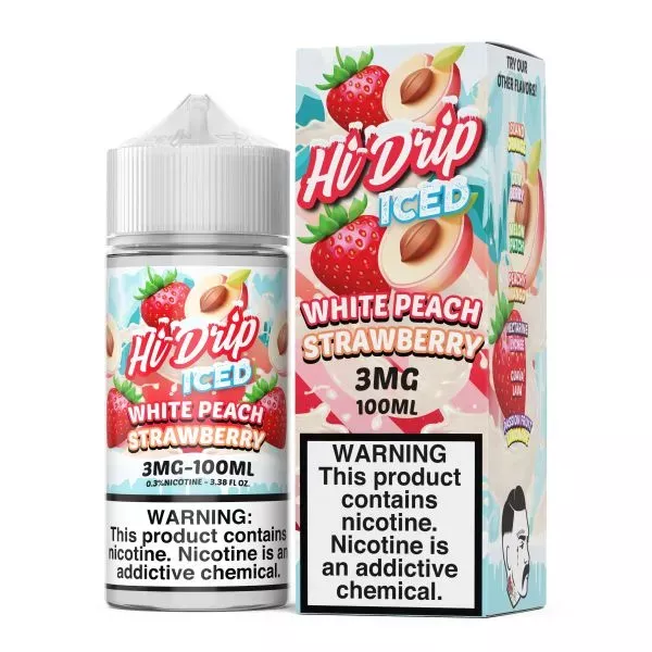 White Peach Strawberry Iced E-liquid by Hi-Drip – (100mL)