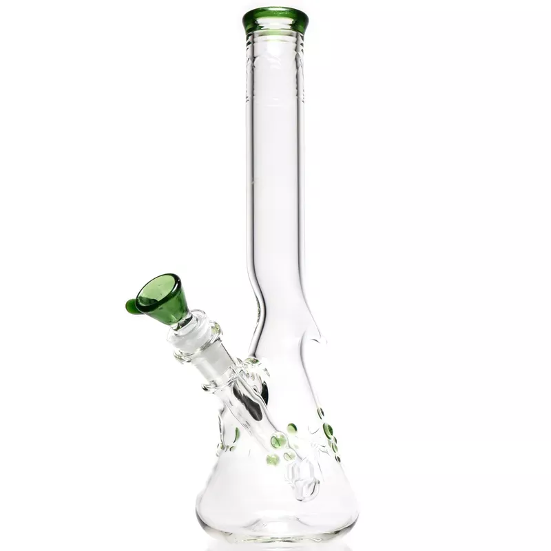 Wil Glass – Mini Beaker – 32×4 – Green Stardust Accents