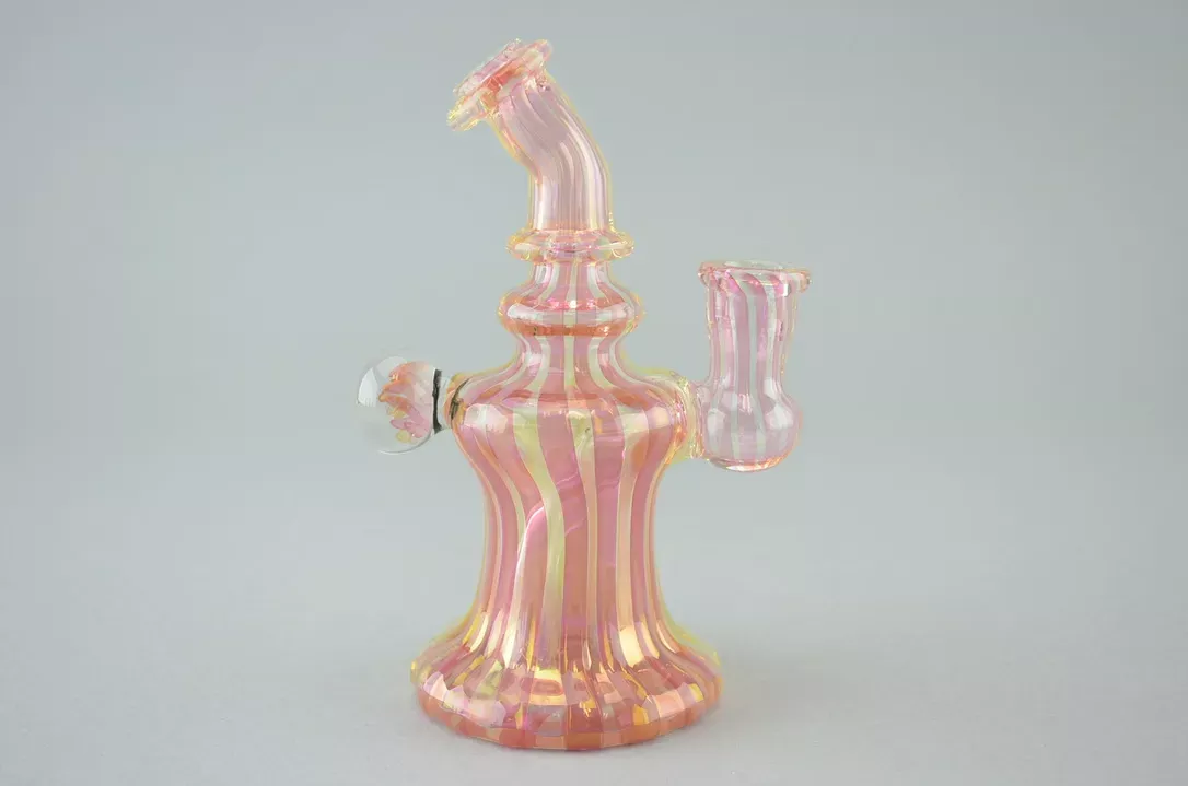 WIZ – Gold & Silver Fume Scallop Rig w/ 14mm Female Joint – #4