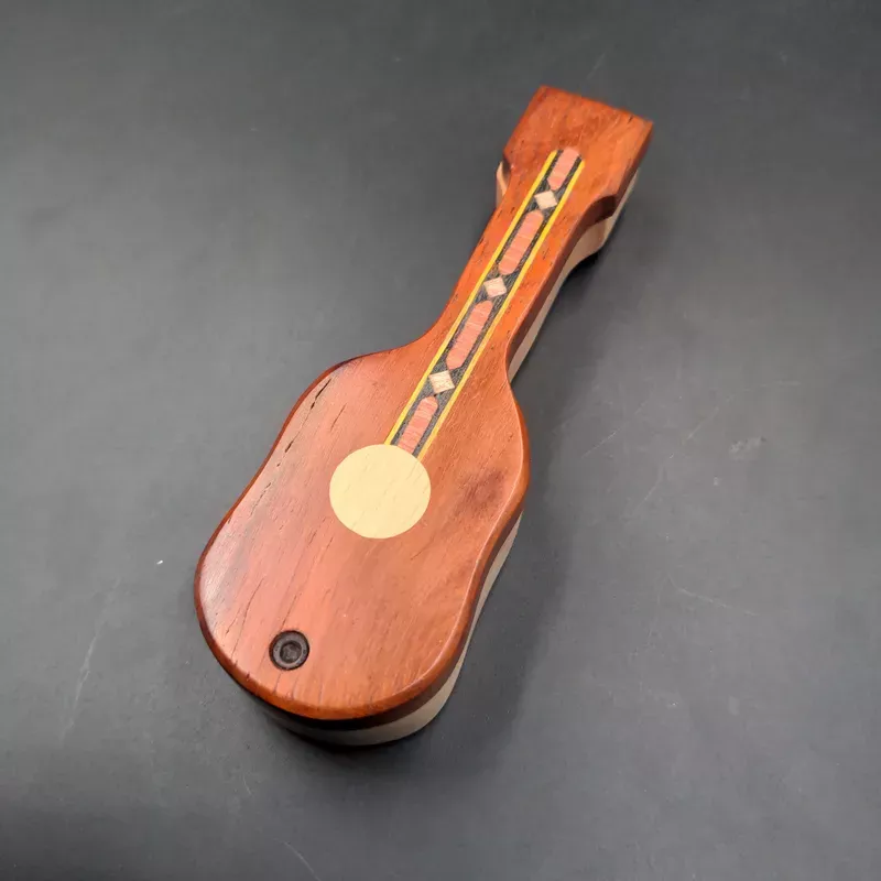Wood Guitar Dugout w/ Magnetic Lock Swivel Lid | 4.75 “