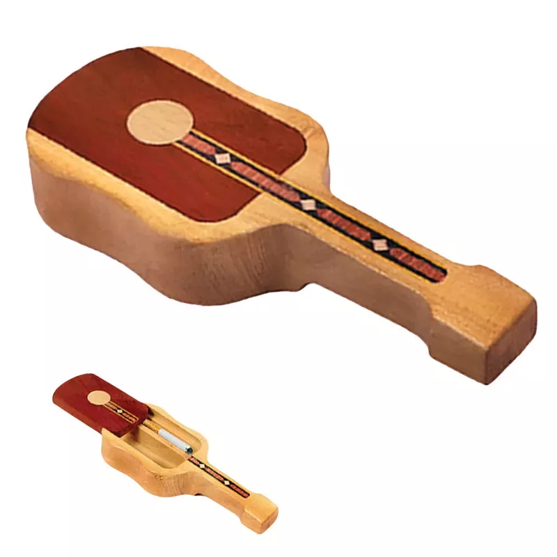 Wood Guitar Dugout with Slide Lid